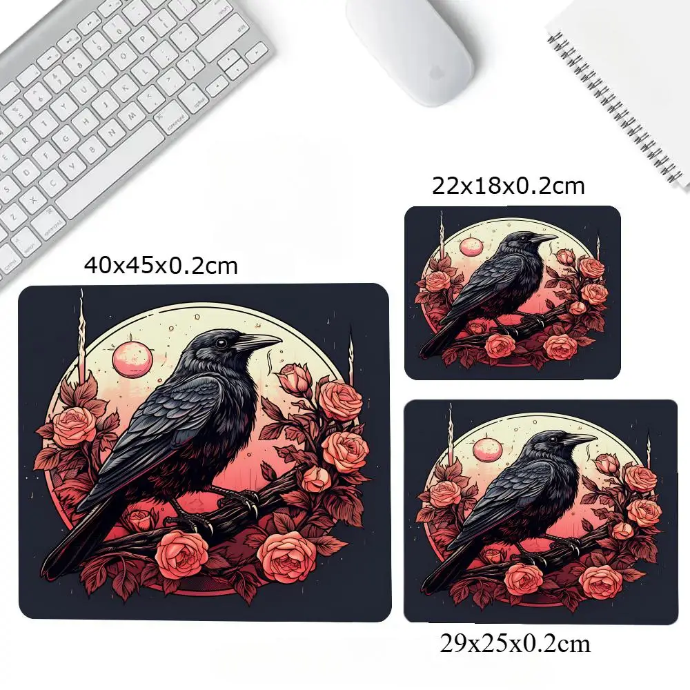 الغراب والجمجمة ماوس الوسادة 45x40 سنتيمتر ألعاب مكتب حصيرة مربع الألعاب مكتب الملحقات البساط ماوس الكمبيوتر المطاط لوحة المفاتيح الجدول الحصير