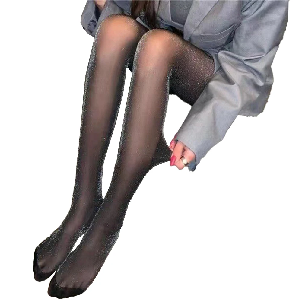 

Women Sexy High Stockings Bright Silk Pearl Ultra Thin Silk Stockings Princess Style Female Shiny Legs Sexy Invisible Pantyhose