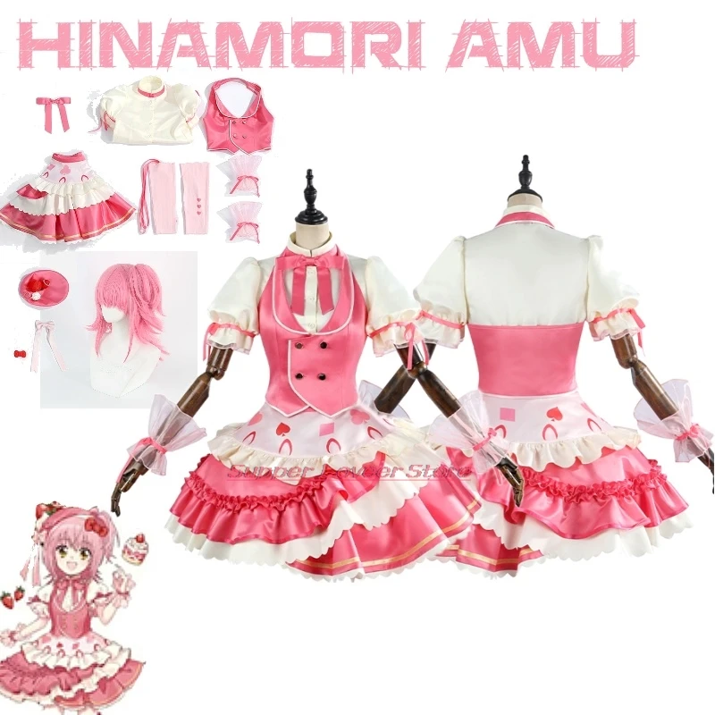 

Шуго Чара! Розовое платье Лолиты Hinamori Amu With A Linkage Serving As The "Джокер" в стравках, карнавальный костюм, аниме, полный комплект