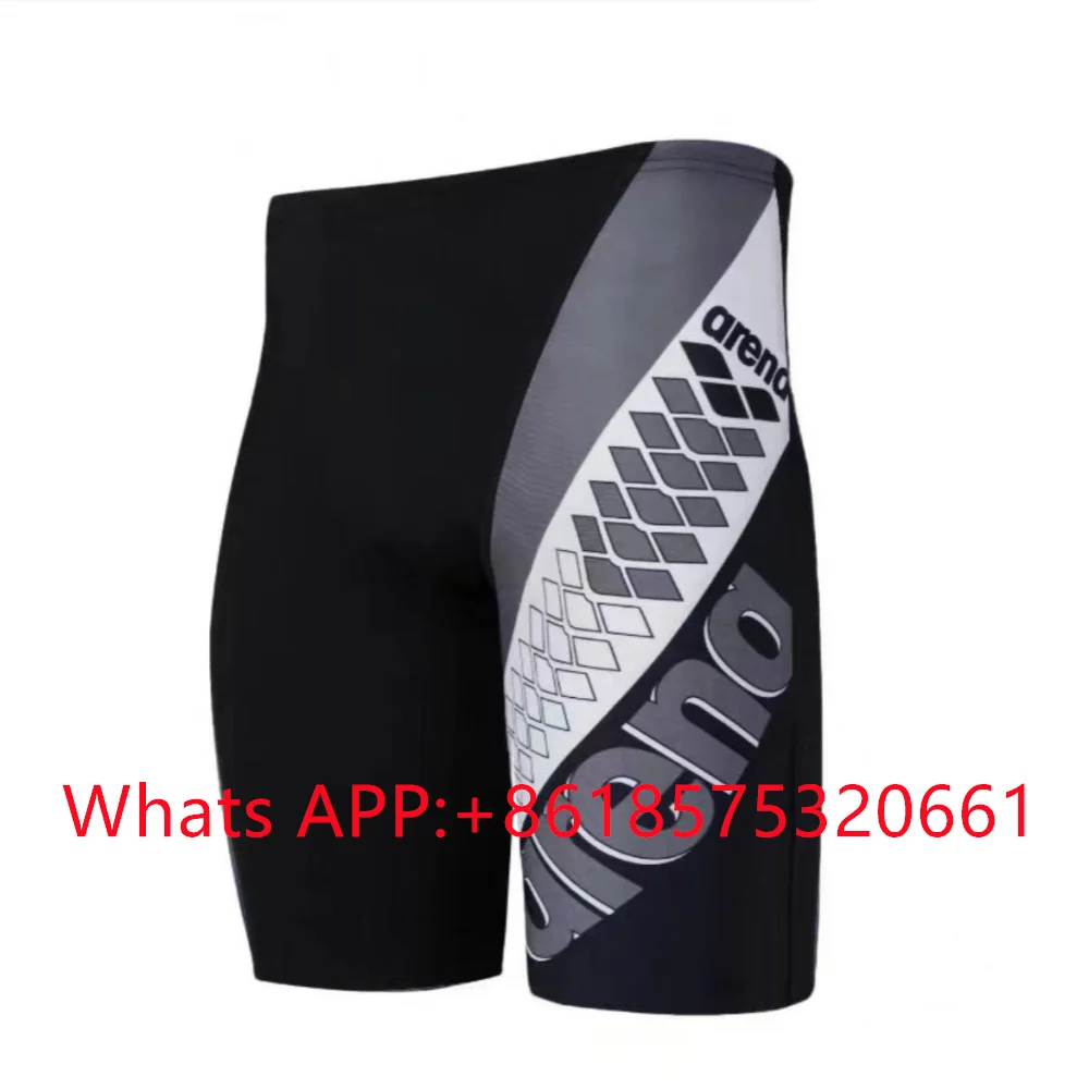 

New Men's Athletic Training Swimsuit Swim Jammer Short Lycra Beach Tights Shorts Quick Dry Sports Swimming Trunks Surfing Pants