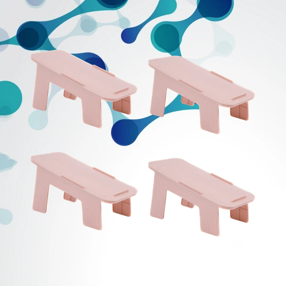 

4pcs Stand For Home Shoe Shop Double Layers Holder Rack Shoes Storage Rack Shoes Accessories Holder Pink