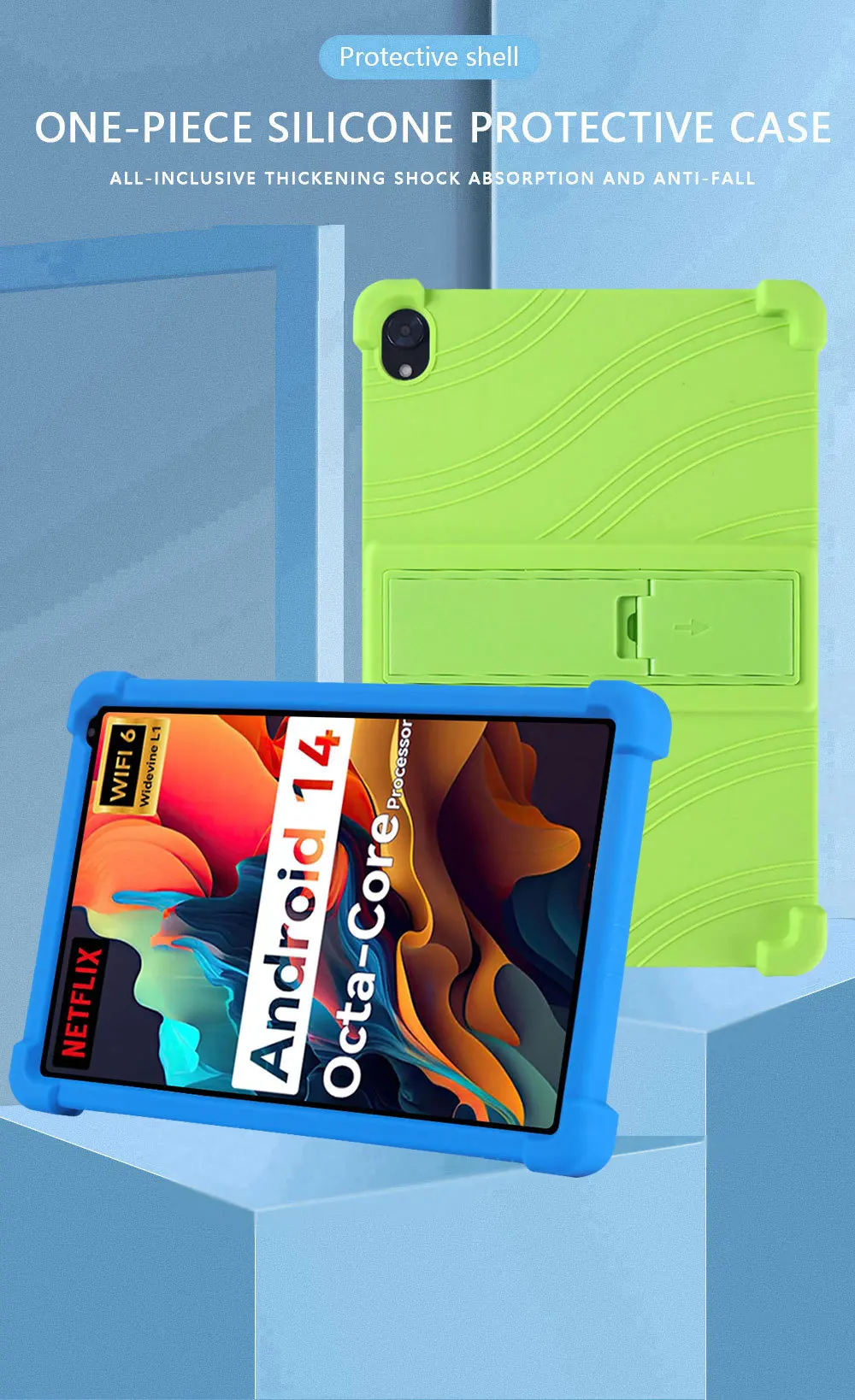 Silikonhülle für URAO C107 HiGrace C107 10,1 Zoll Tablet, stoßfeste Schutzhülle, TPU-Ganzkörper-Fallschutz – Detail 1
