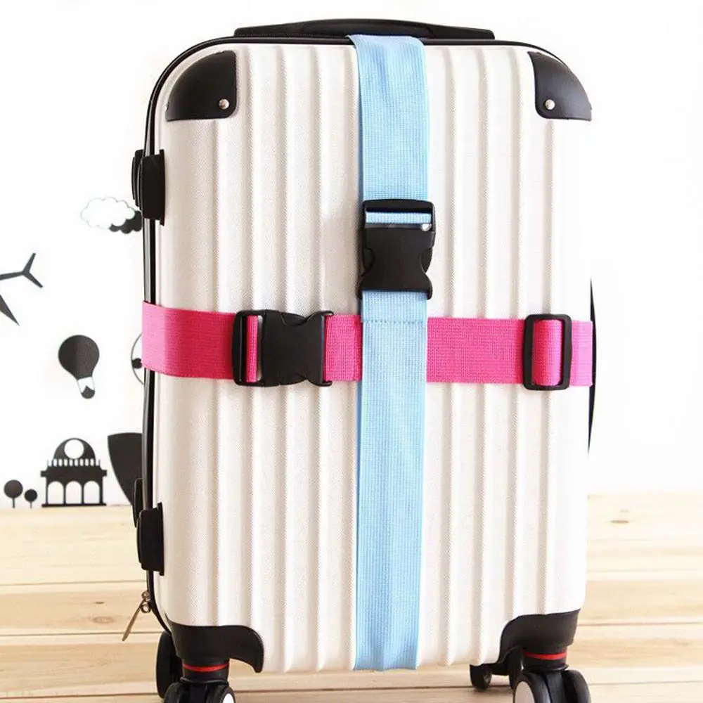 Luggage Safe Straps One Word Luggage Buckle Strap Baggage Packing Belts Adjustable Travel Accessories