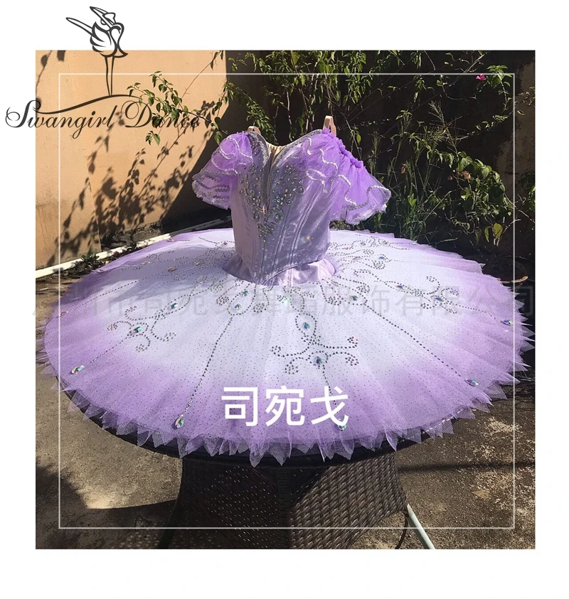 High Quality Lilac Fairy Professional Tutu Girls Adult Child Ballet Stage Costume Custom Made Pancake Ballet Tutu  Women BT4011