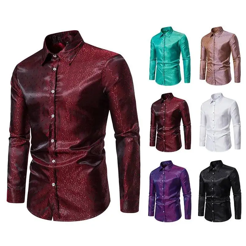 

Shirt New Autumn And Winter For Men, European Style Fashion Classic Jacquard Casual Trend Long Sleeved Shirt For Men, Top