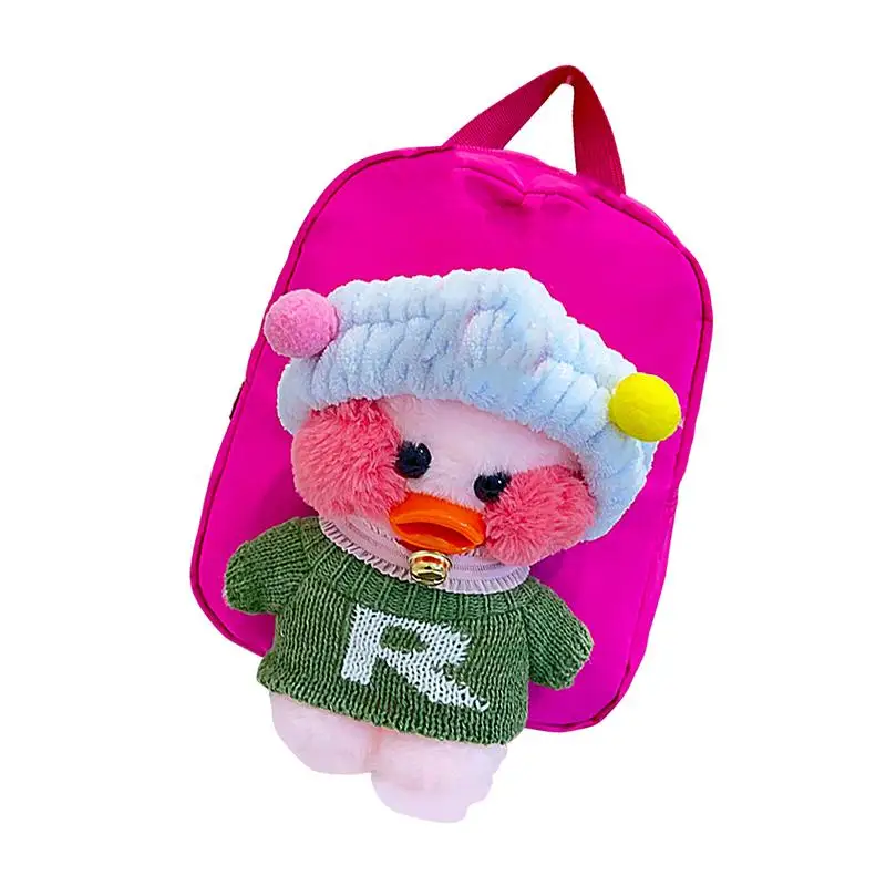 Girls Backpack With Plush Toy Plush Detachable Duck Cute Cartoon Kids Backpack Waterproof Large Capacity Schoolbag For Toddler