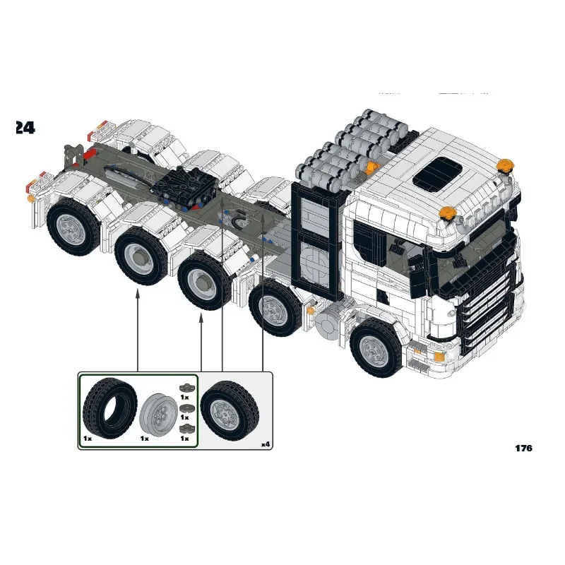 MOC-28358 Truck Series - MOC-29504 Compartment MOC-10554 Extension Plate MOC-57462 Trailer Building Block Model Christmas Gift