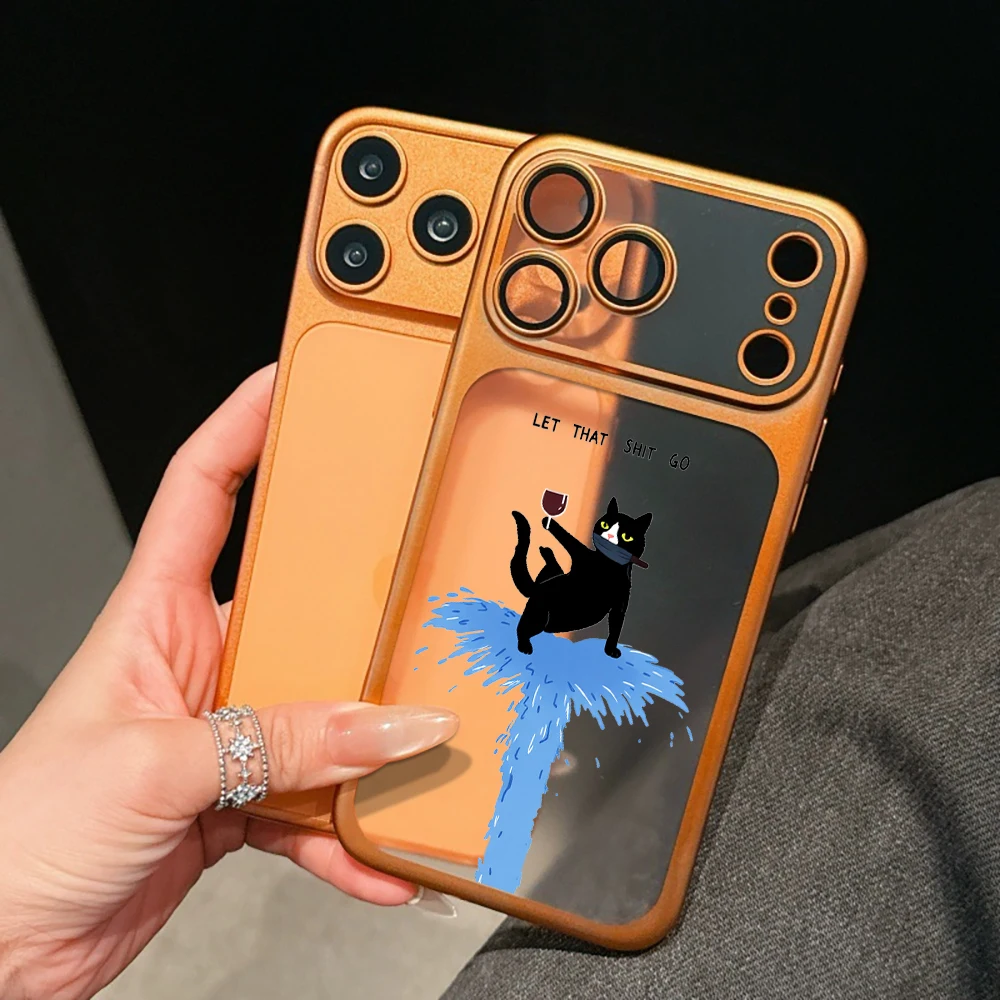 Lustige Schwarze Katze INS Niedliche Hülle für iPhone 13 15 Pro Max Hüllen iPhone 17 12 ProMax 11 14 16 17 Plus 17 Air Mattierte Beschichtung Hülle – Detail 10