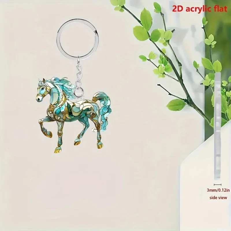 لطيف الكرتون الإبداعية كريستال الحصان الاكريليك قلادة المفاتيح قلادة سحر المجوهرات حقيبة الظهر اكسسوارات الهدايا