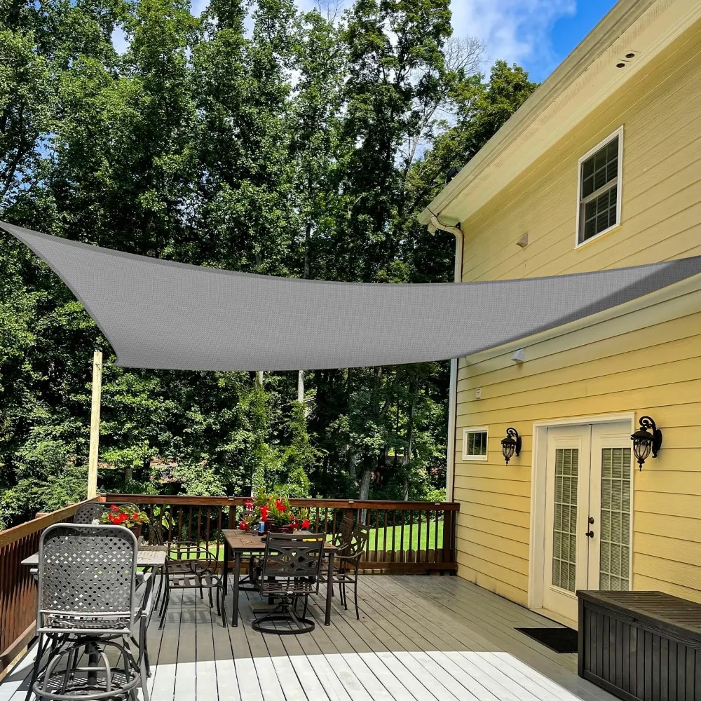 

Sunshade Sail 18' x 22' Gray Rectangle Shade Canopy Cover Patio UV Block Square Sun Shade Cloth for Backyard Pergola Porch Deck