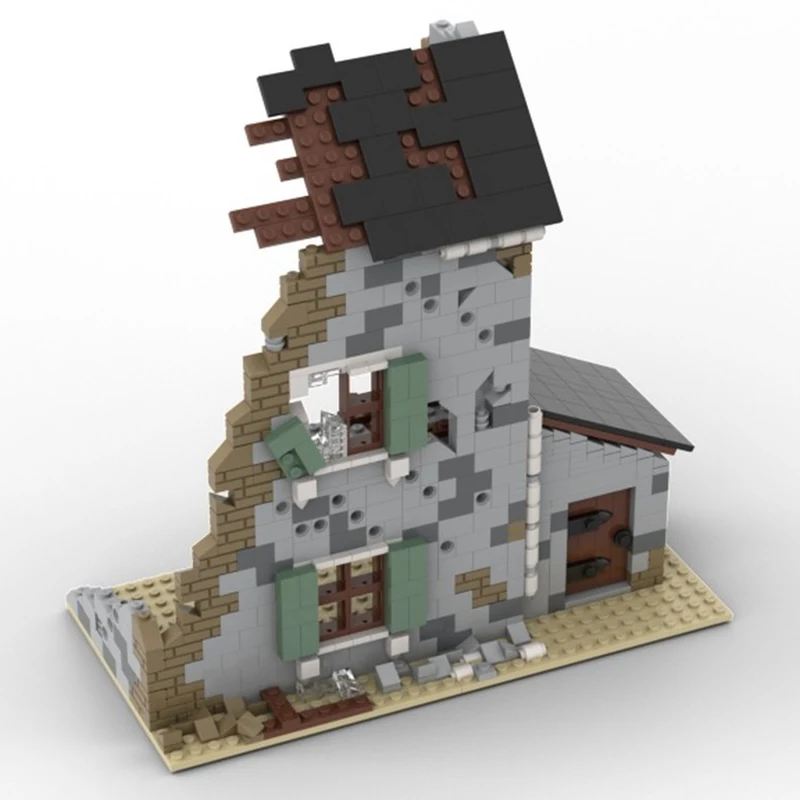 Modular City Building Moc Building Bricks Ruined House Model Technology Modular Blocks Gifts Christmas Toys DIY Sets Assembly