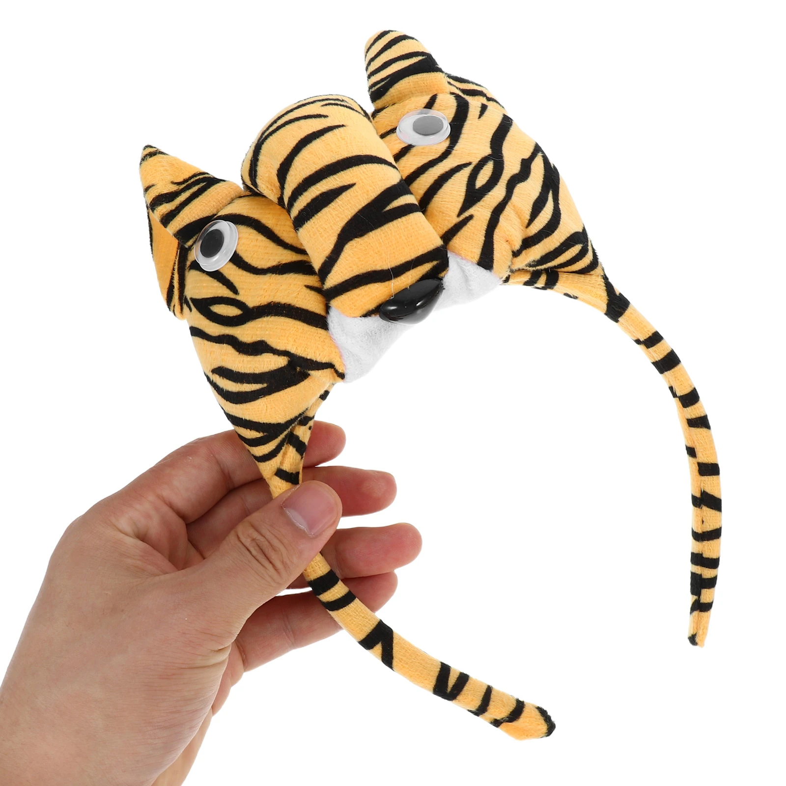 

1 set Tiger Costume Kit Soft Animal Headband Tail Necktie Gloves For Stage Party Dress Up Events Halloween Animal Costume Set