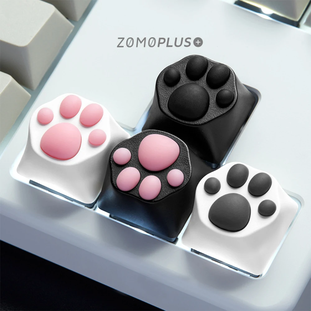 ZOMOPLUS Silicone Cat Claw Keycaps Personalized ABS Gaming Mechanical Keyboard Cat Paw Keycaps for CherryMX Switch OEM R4 Height