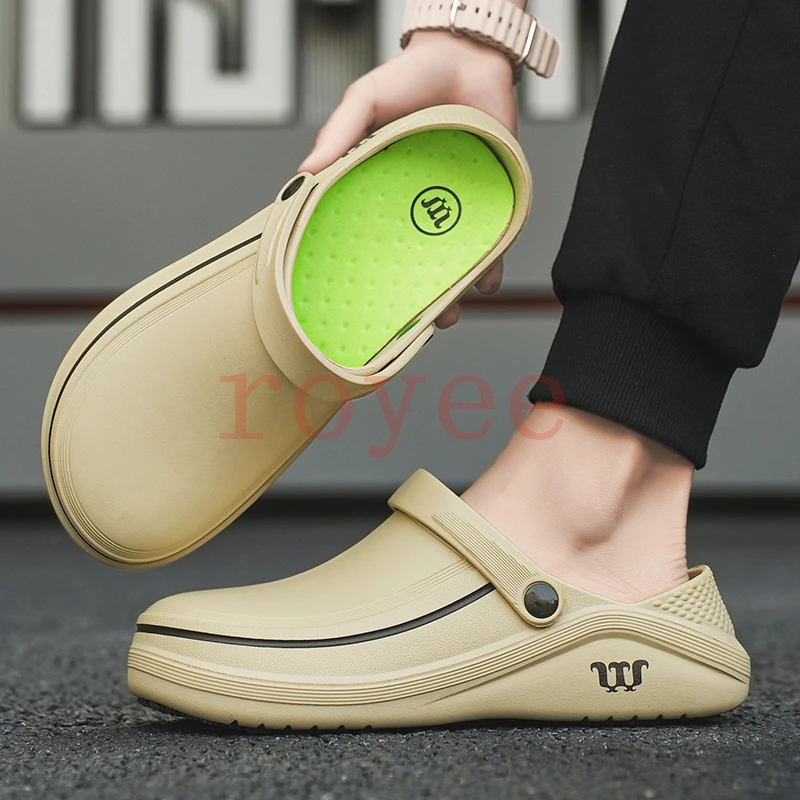 Garden Shoes Rubber Sandals Restaurant Working Hospital Nursing kitchen work shoes Waterproof Non-slip Chef Shoes For Men zapato