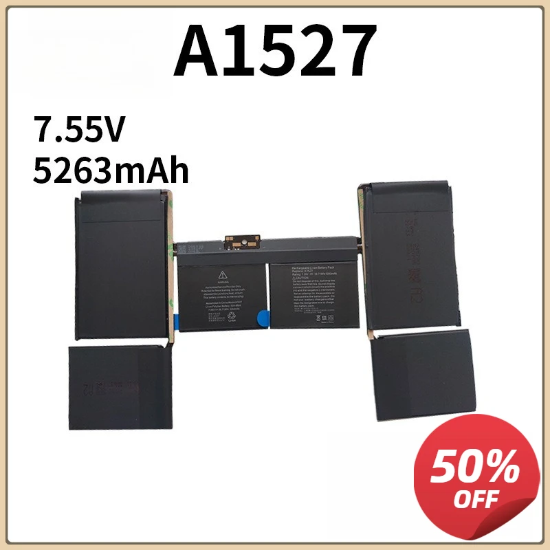 

A1527 A1534 Laptop Battery for Apple Macbook Pro 12" A1705 2015 2016 2017 EMC2746 EMC2991 MF855 MJY32CH/A MK4M2 7.6V 40.28Wh