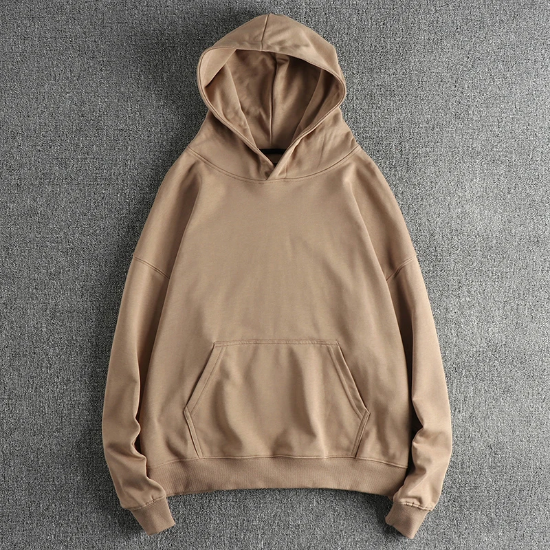 

8079# Autumn New American Retro Hooded Kangaroo Pocket Sweatershirts Men's Fashion Loose Casual Heavyweight Pullover Hoodies