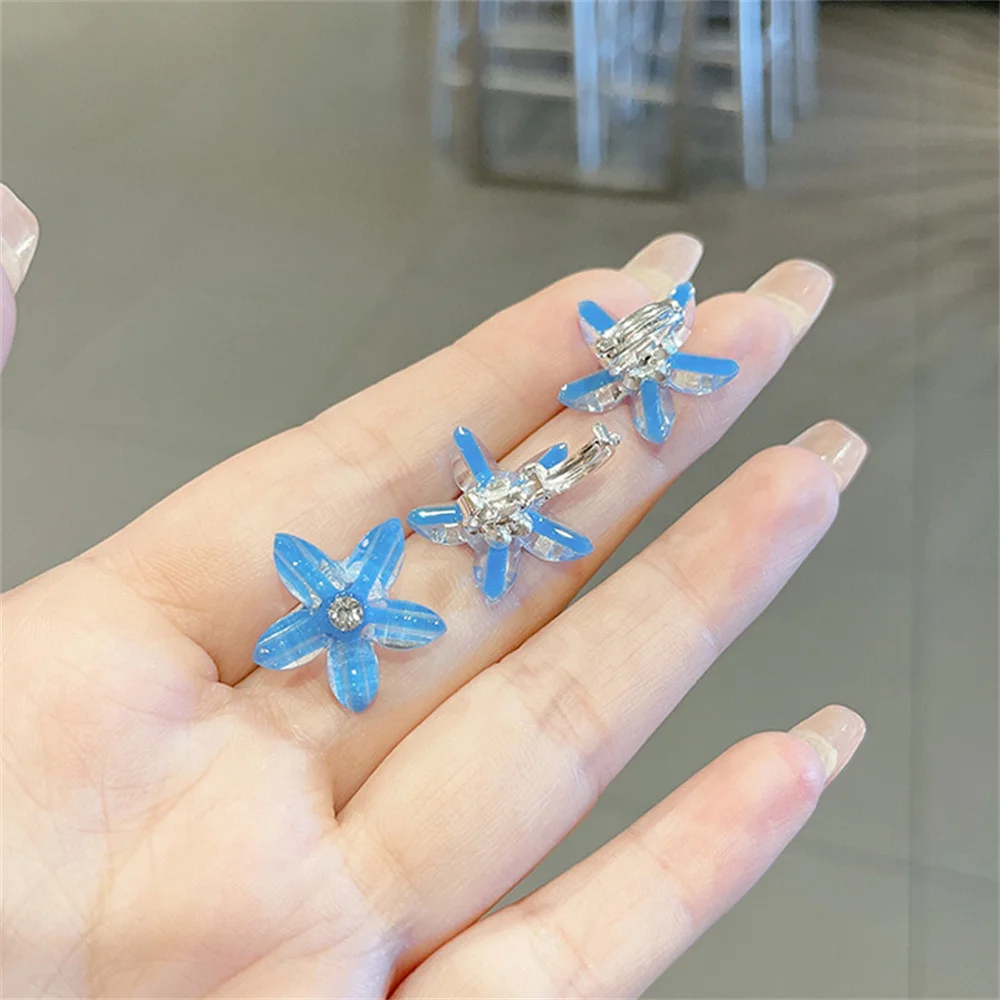10PCS Crystal Flower Hair Clip Women Braided Hair Small Barrettes Cute Side Clip Hair Grip Summer Girls Hair Accessories