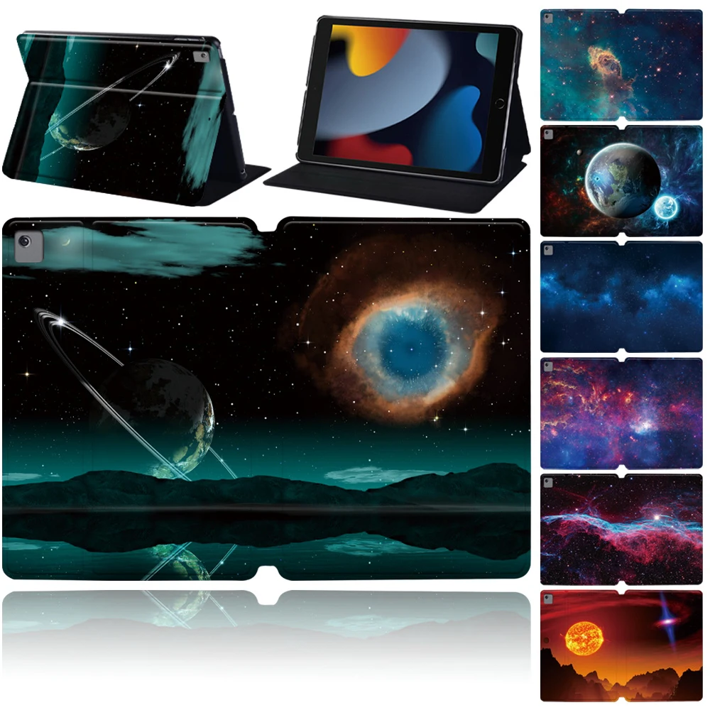 

For Apple IPad 9th 8th 7th 10.2"/iPad Mini 1 2 3 4 5/iPad 2 3 4 Gen/5th 6th Space Print Funda Portable Tablet Protective Case