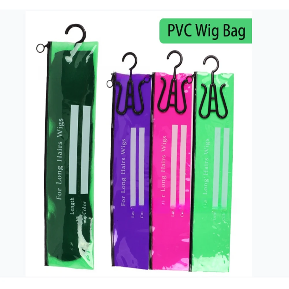 Portable Wig Storage PVC Bags For Multiple Wigs Hair Extensions Large Hair Storage Bag With Zipper Waterproof