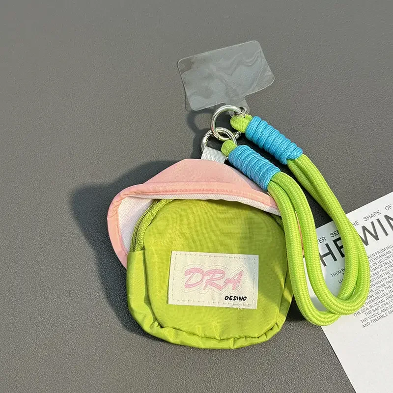 Casual Mini Coin Purse Pendant Macaron Color Wallet Pouch Portable Key Chain Backpack Hanging Bag Sports