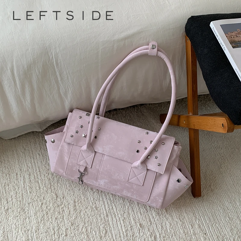 

Women's PU Leather Rivet Star Handbag Sweet Cool Niche Aesthetic Daily Street Shoulder Tote Bag 2026 New Handbags and Purses
