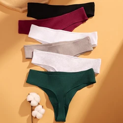 Sexy Solid Cotton Thong Panties Low Waist Solid Lingerie Underpants