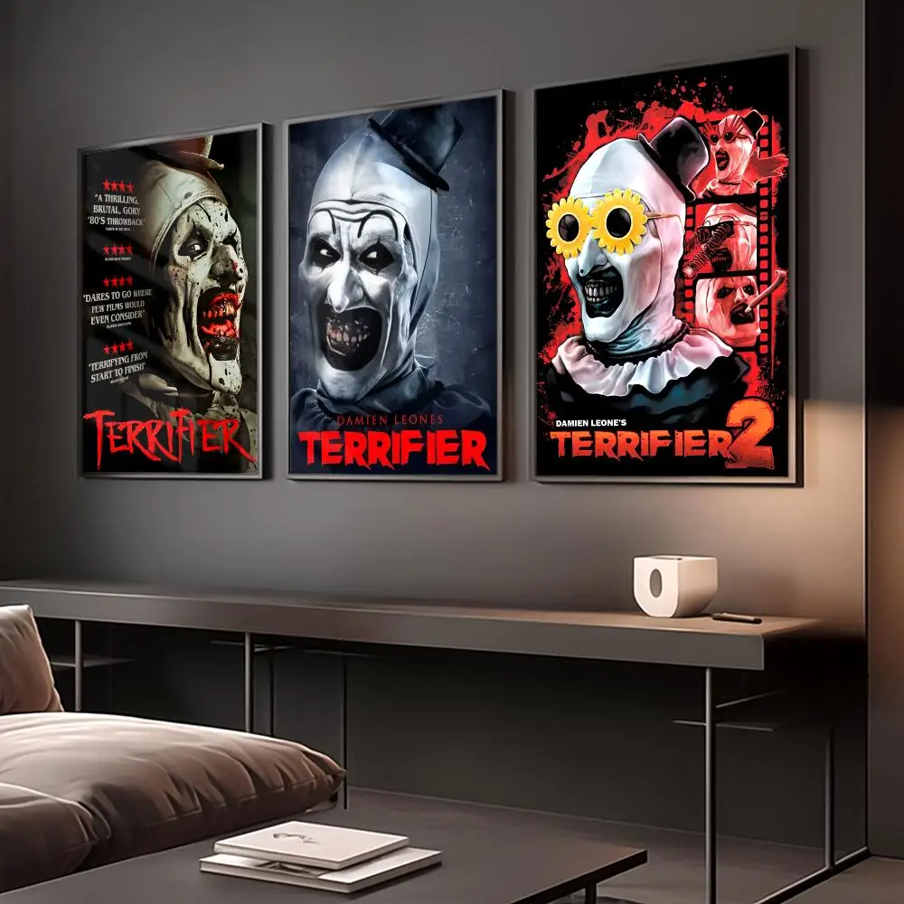 Classic Movie T-Terrifier Poster Perfect Sticker Self Adhesive for Office Home Theater Wall Art Decor Fancy Gift - view 3