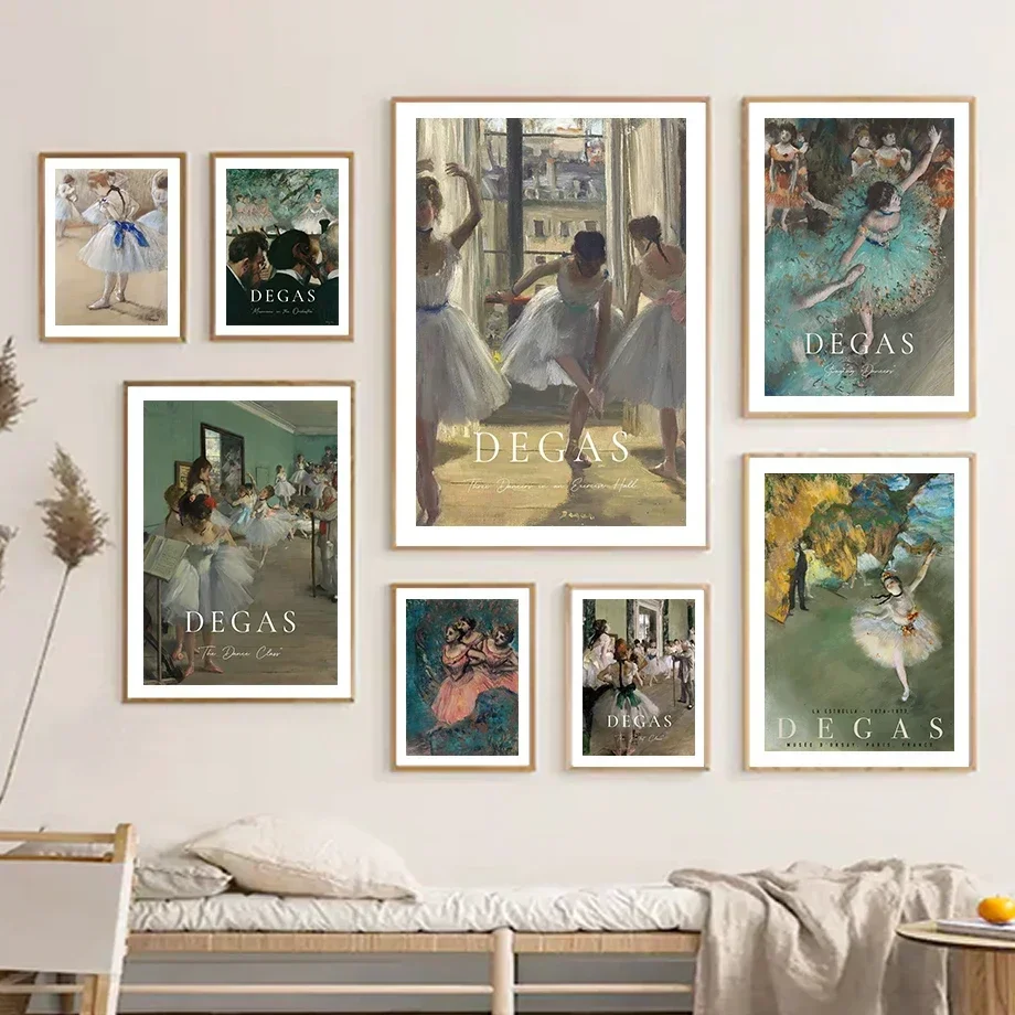 Impressões de arte de parede clássica escandinava Edgar Degas Bailarina HD Canvas Poster Imprime Decoração de casa, quarto e sala de estar
