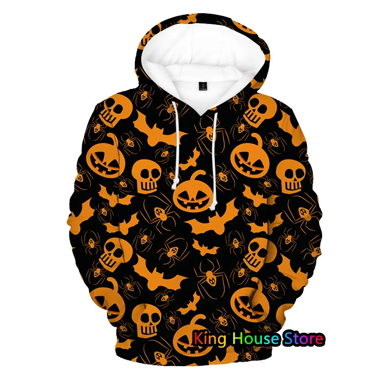 Autumn New 3D Pumpkin Lamp Printed Hoodies For Men Halloween Carnival Night Sweatshirts Fashion Oversized Clothing Hip Hop Coat