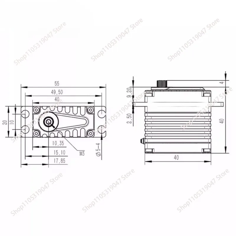 X20-7.4-M-835 Servo 48KG Standard All Metal High Pressure High Torque Servo