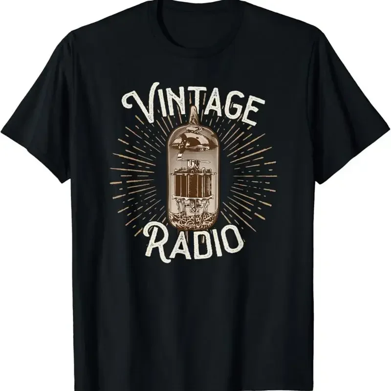 Vintage Radio Design_ Antique Collector_ Valve Tube_ Retro T Shirt