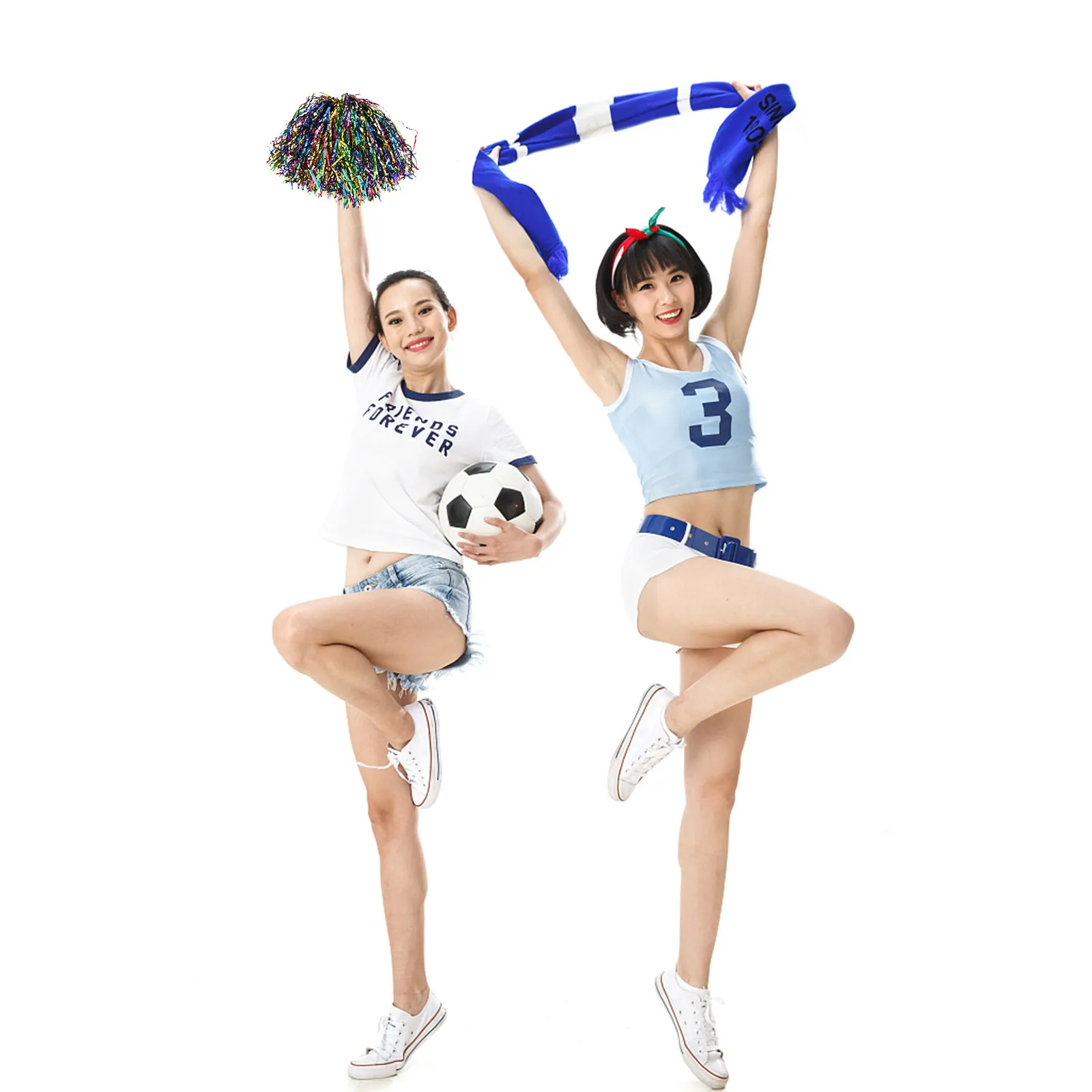 

10Pcs Portable Cheer Pompoms Bright Non Fade Plastic Cheerleading Props for Cheerleading Routine Dance Choreography Sports