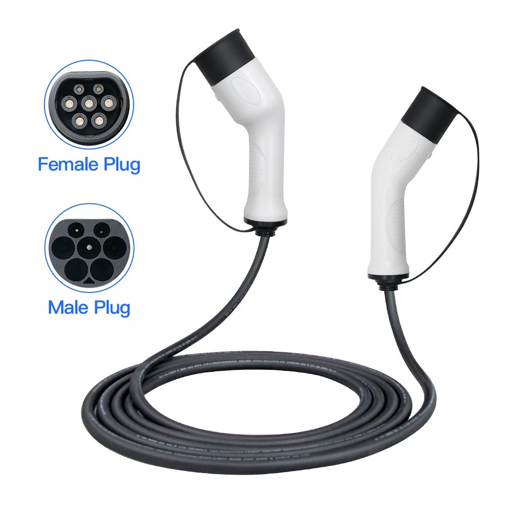 Type 2 Male to Type 2 Femal 32A 7.2KW EV Charging Cable Extend For Public Station Use Connect Eletric Vehicle Hybrid 5M