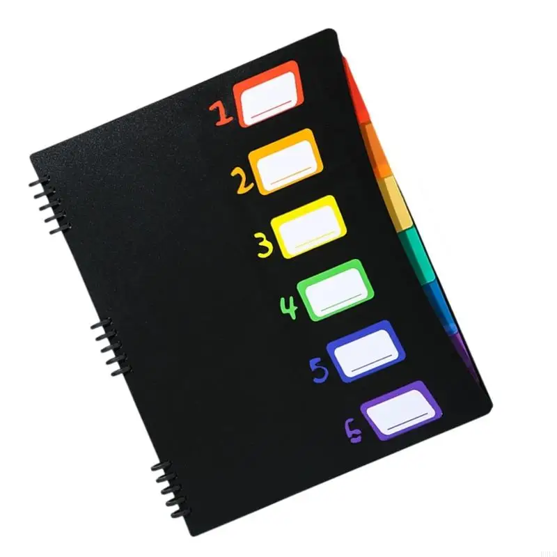 2025 New 6 Pockets Expanding File Folder with Removable Pages and Numbered Label Window Letter Size File Organiser Sorting