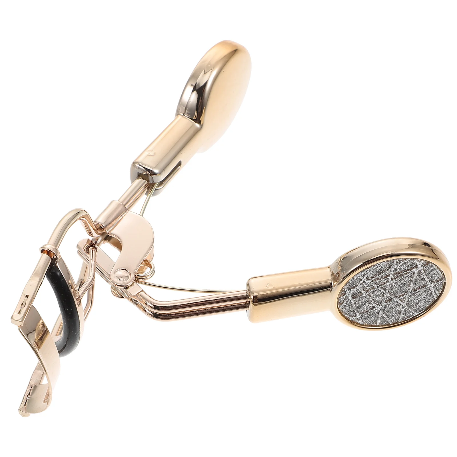 グリッターデザインまつげカーラープレミアム金属素材プロフェッショナルまつげカールツールノンスリップハンドル女性用メイクアップアクセサリー