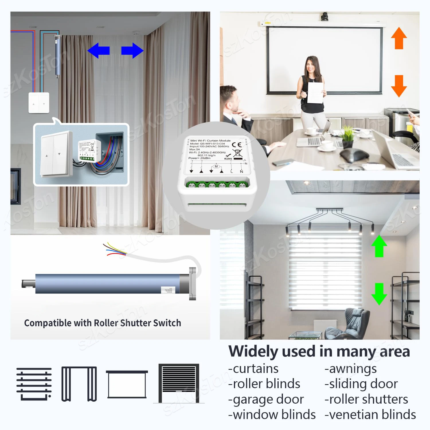 

Tuya WiFi / Zigbee Smart Curtain Switch Module Roller Blinds Shutter Motor Controllor Voice for Alexa Google Home Smart Life