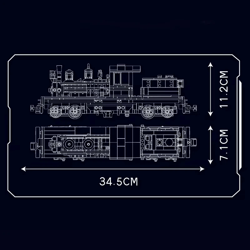 MOULD KING 12032 Moc Modular RC Shay-type Steam Locomotive Building Block Technical Train Bricks Toy Christmas Gift For Boy Kids