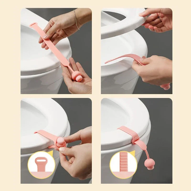 Toilet Flipper Silicone Lift Toilet Lid Toilet Seat Pull Ring Sanitary and Anti Dirt Hand Toilet Accessories