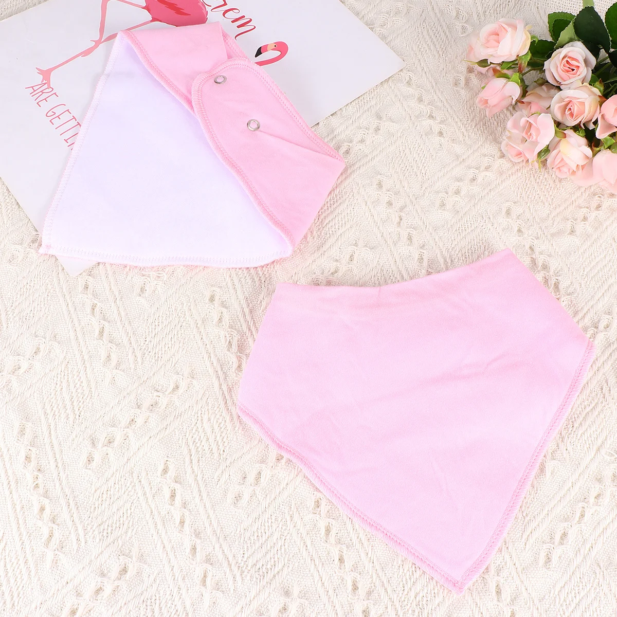 

4Pcs Pure Cotton Baby Feeding Towels Quick Absorbent Nursing Towel Set Small Handkerchief Pink for Daily Use Baby Feeding Towel