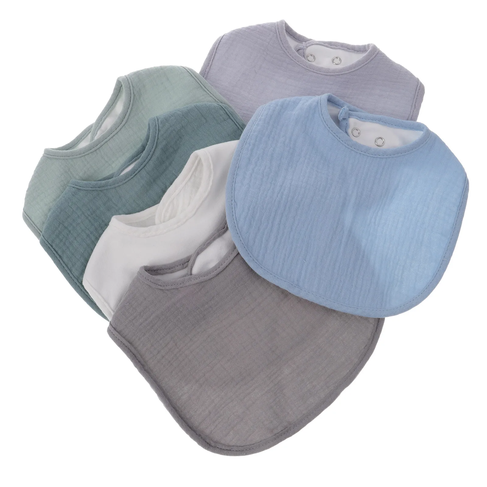 6 قطعة المرايل الطفل على شكل حرف U قابل للتعديل لعابه مريلة لحديثي الولادة الرضع طفل تغذية الأكل اللعاب ماصة قابل للغسل مرايل قطنية #5