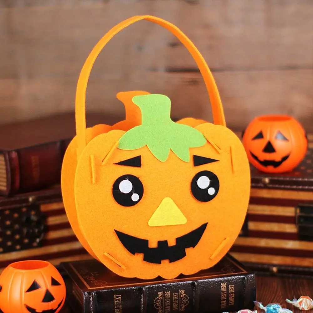 Halloween Decoration For Kids Ornament Tote Bag DIY Material Storage Bucket Gift Basket Halloween Bag Halloween Candy Bag