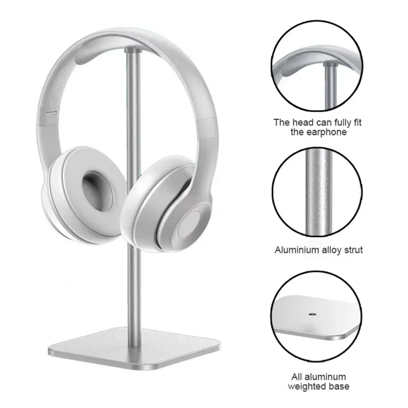 Estantes de exhibición, soporte Universal portátil de aleación de aluminio para auriculares, soporte de escritorio para auriculares con Base antideslizante