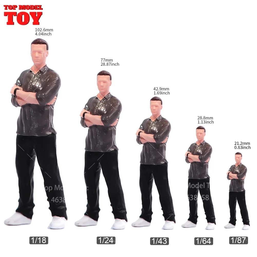 Painted Miniatures 1/24 1/64 1/43 1/87 Stand Posture Paul Walker Male Scene Figure Doll Unpainted Model For Car Vehicles Toy