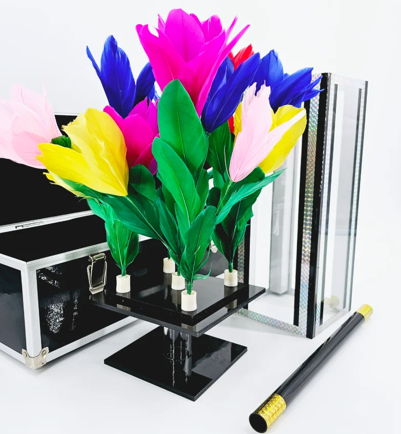 Crystal Botania Clarity Box Magic Trick: Professional Flower Production Illusion Prop Stage Mentalism Performance by Magician