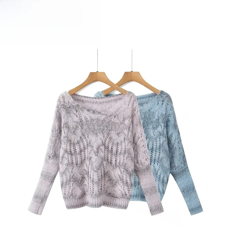 

ZBZA Autumn New Women's Faion Sweater Casual Sle Overhead Top Versatile Streetwear Long Sve round Ne Polyester Fabric