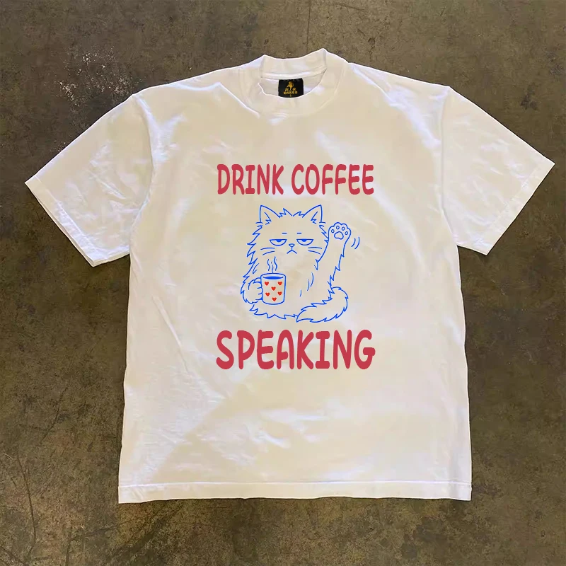 Loose Fit Cotton T-Shirt Unisex Short Sleeve Double Thread UPUPXIA Hero Print Sweat Absorbent round Neck Casual Summer Top