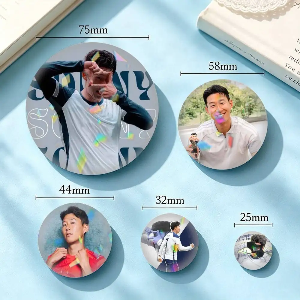 S-Son H-Heung-Min F-Football 25mm 32mm 44mm 58mm 75mm Brooches Badges Pins for Accessories Gift