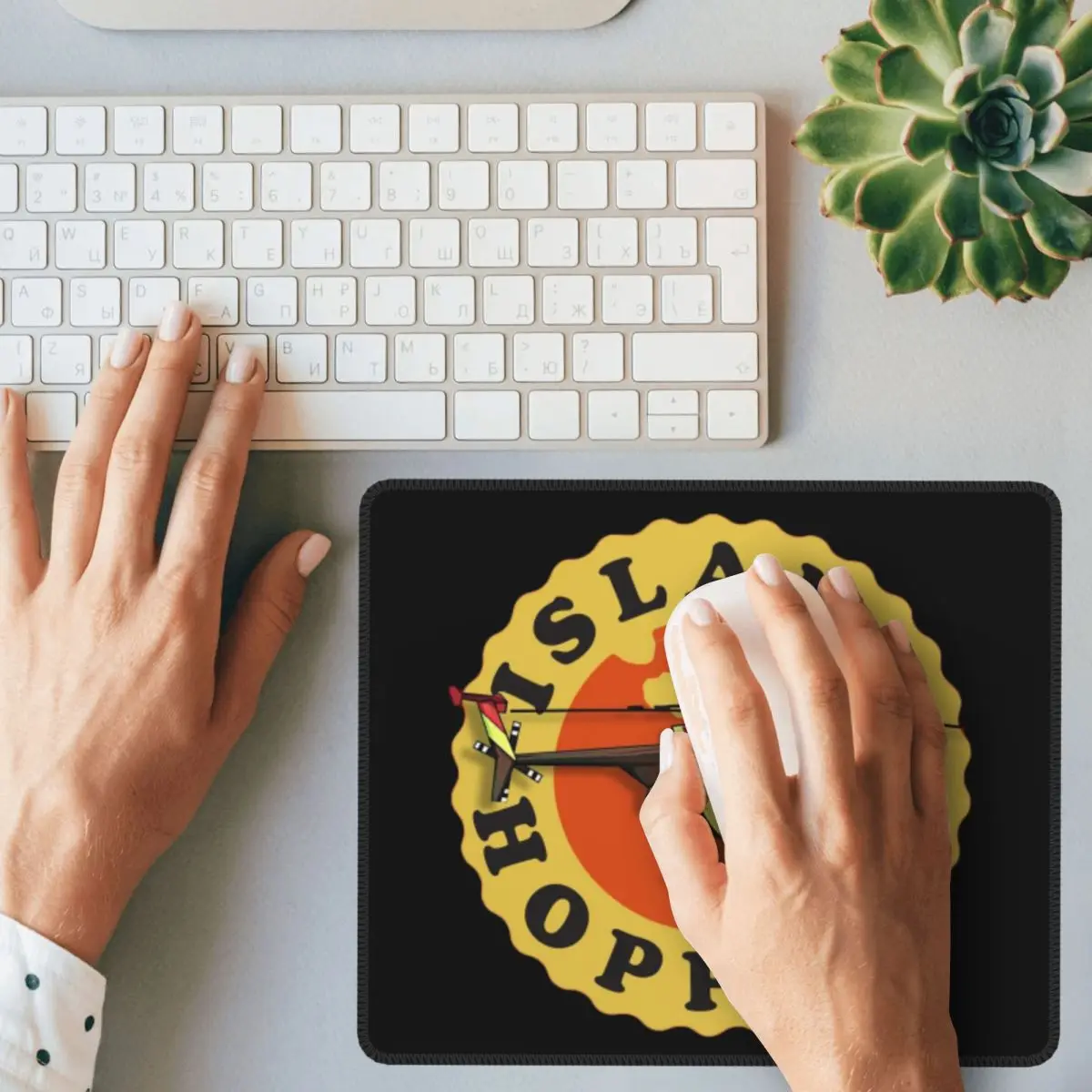 Island Hoppers Magnum PI Mouse Pad Computer Keyboard Mouse Mat Gaming PC Laptop Desk Mat Office Accessories Table Mats