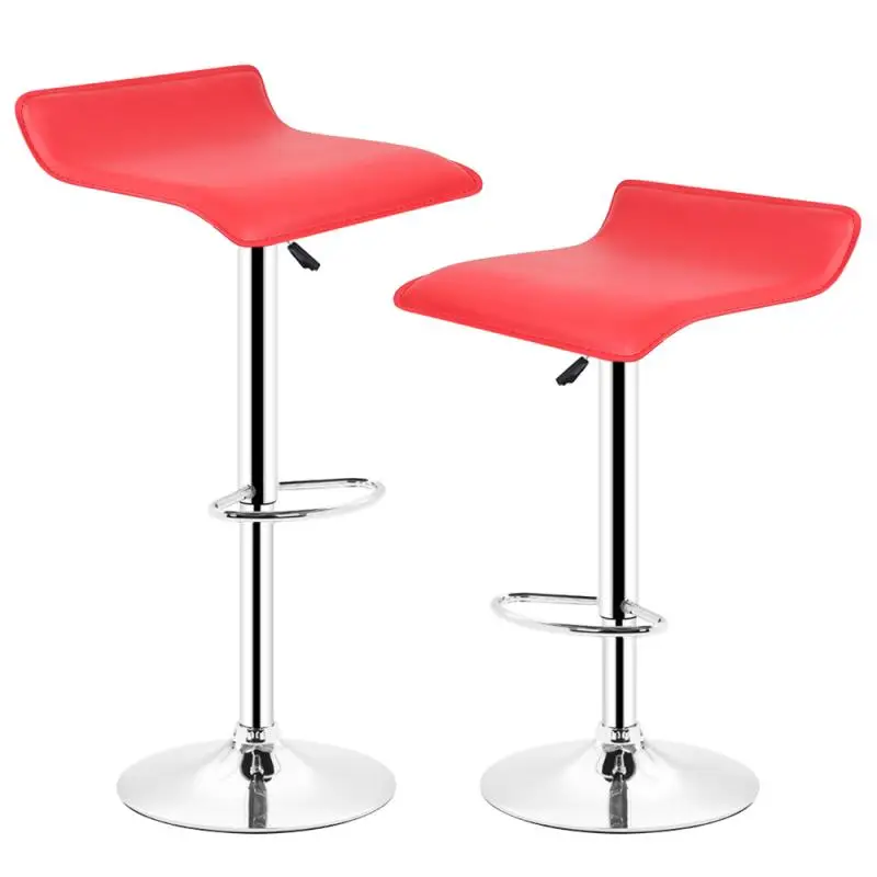 Modern Adjustable Chair Lift 2PCS/Set Bar Stool Kitchen Chair Leisure Leather Footrest BarStools Living Room Home Office Chair