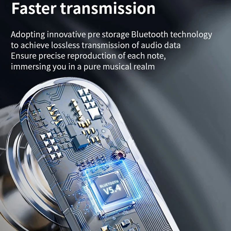 BNVN-Bluetooth V5.4 سماعة إلغاء الضوضاء شاشة ملونة تعمل باللمس جودة صوت عالية بكلتا الأذنين ANC + ENC سماعة بلوتوث